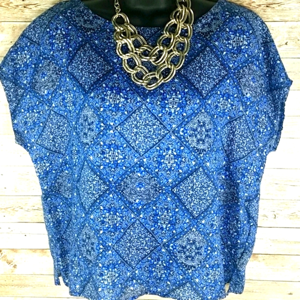 Rachel Zoe, 0172, Boxy cut 100% Linen top, Sz x/s